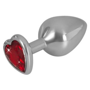 Analplug aus Aluminium mit herzförmigem Fuß