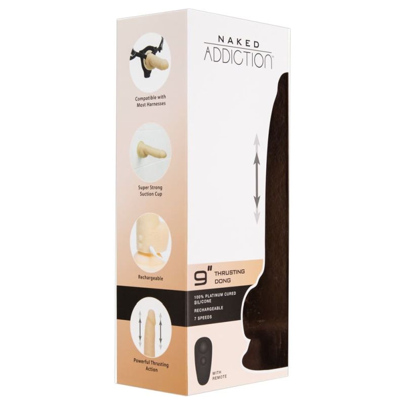 Stoßdildo „9" Thrusting Dong“ mit 7 Stoßmodi & Climax Modus per kabelloser Fernbedienung Stoßdildo „9" Thrusting Dong“ mit 7 Stoßmodi & Climax Modus per kabelloser Fernbedienung