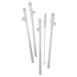 5-teilliges Strohhalm-Set „Glass Drinking Straw Willy“