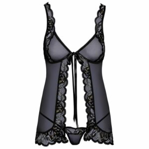 Babydoll plus String mit Effektspitze