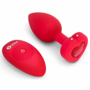 Vibro-Analplug „vibrating heart“ mit funkelndem Herz-Stopper
